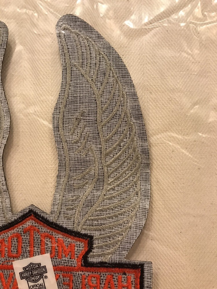 8 1/4" Harley Davidson Eagle Wings UP Patch Jacket HOG Bar & Shield black white