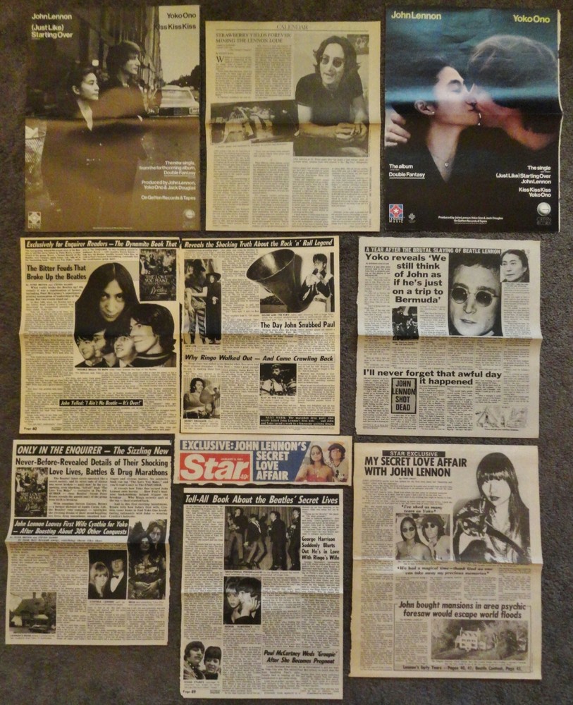 Very Nice Large JOHN LENNON Clippings Collection Beatles