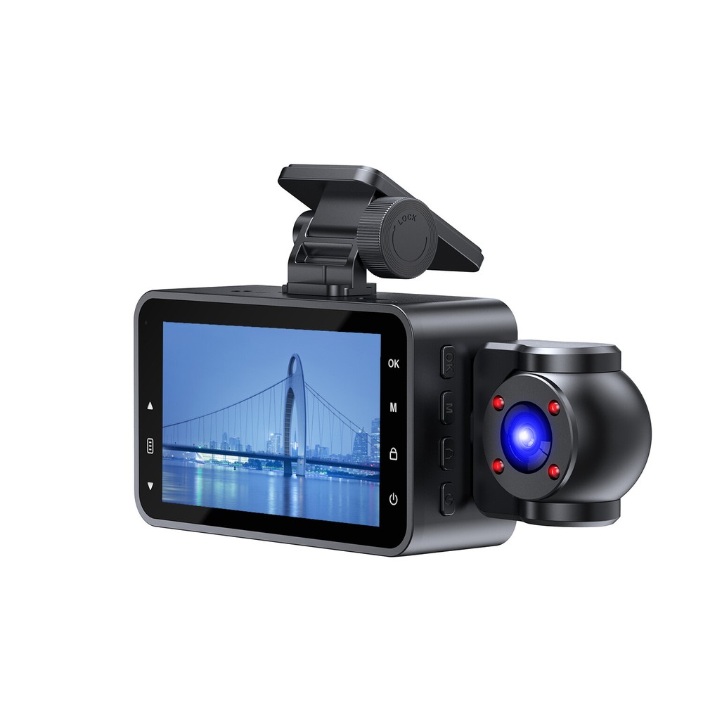 170° Car Dash Camera Three Lens Front/Rear/Inside View Motion Detection G-senor
