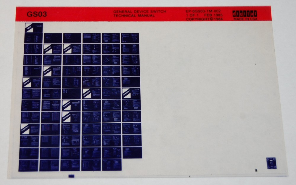 DEC GS03 General Device Switch Technical Manual, Microfiche