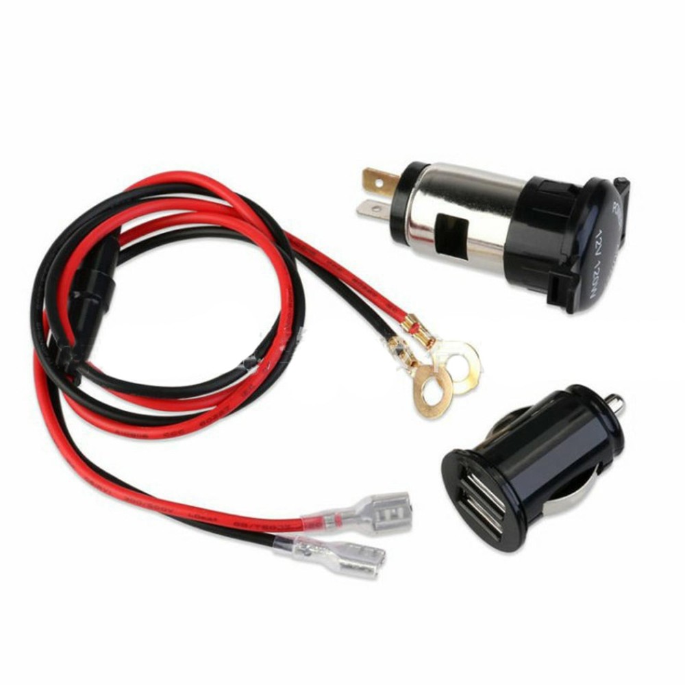 12V USB With Cable Car Cigarette Lighter Socket Charger Power Adapter Outlet