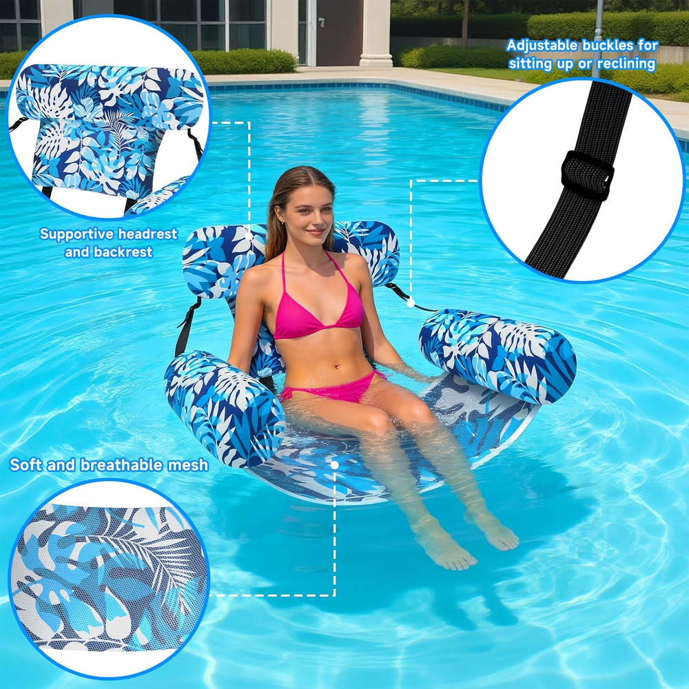 Pool Floats Adult, 3Pack/2Pack/1Pack Adjustable Heavy Duty Inflatable Pool Float