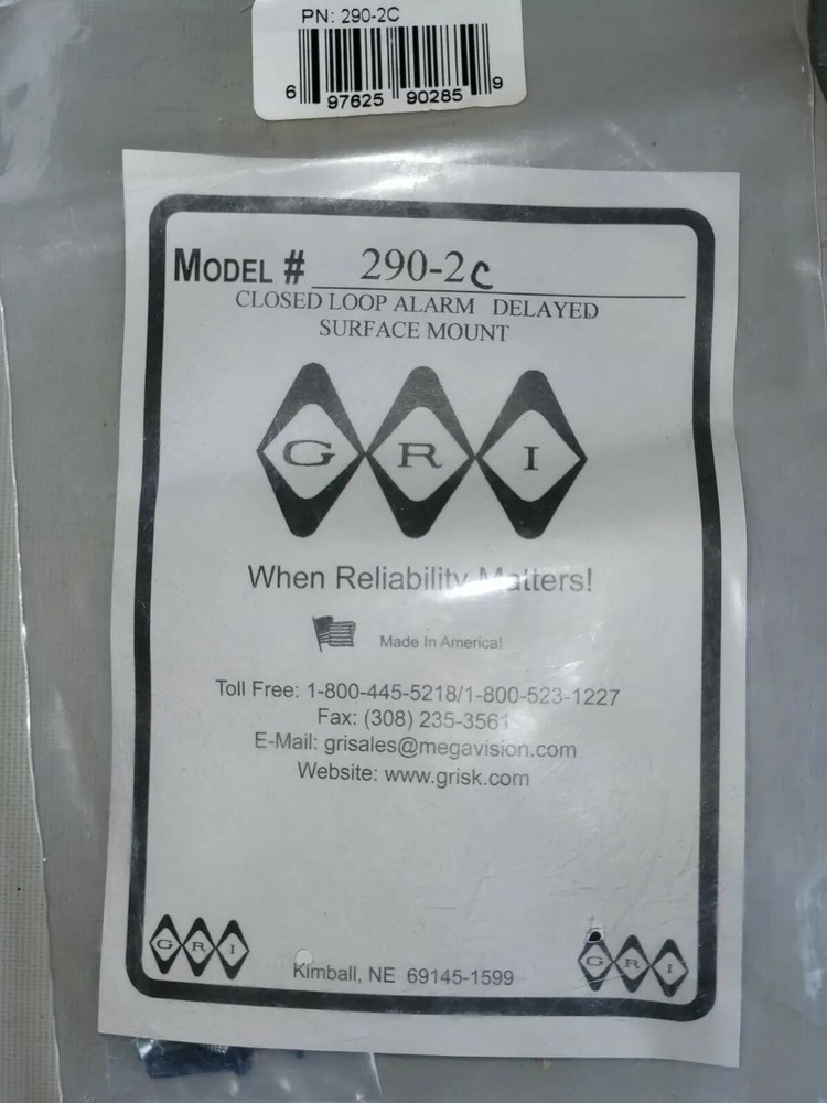 George Risk Industries 290-2C Closed Loop Alarm Delayed Surface Mount