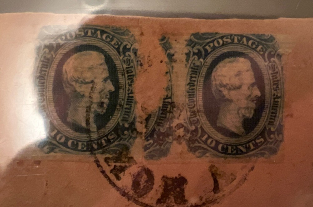 Confederate Scott #12 Pair on Piece Used With Certificate Alabama Postmark