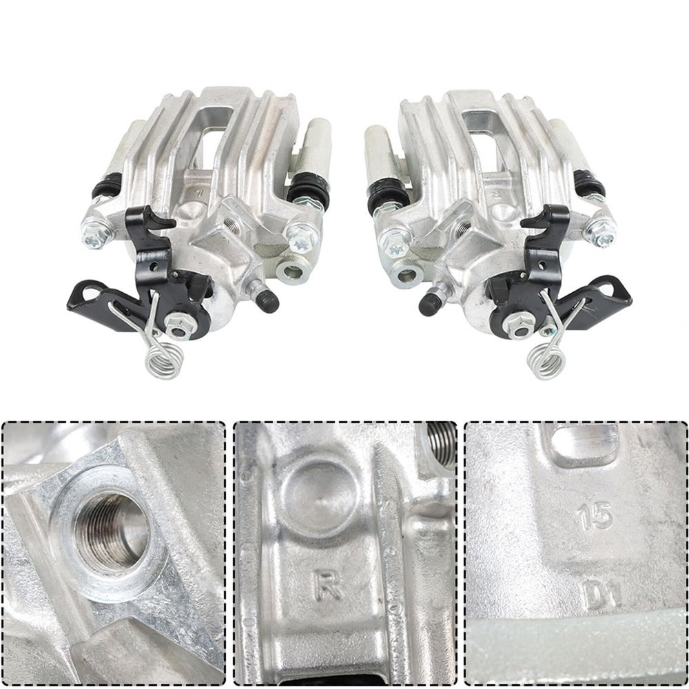 2Pcs Rear Left and Right Brake Calipers With Brackets Replacement for As Shown
