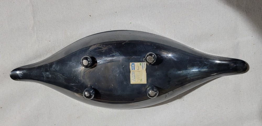 Wallace Green Enamel & Silver Plate Long Modernist Bowl/Dish