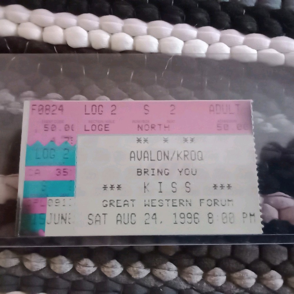 Kiss 💋 Ticket Stub History Reunion Tour 🎸8-24-96,Los Angeles, Western Forum