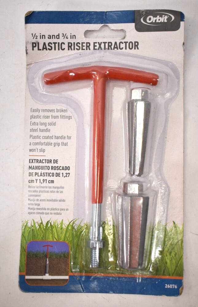 Orbit 1/2" & 3/4" Plastic Riser Extractor Pipe Nipple Replacement Red Tool 26076