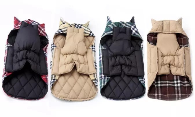 Large-Dog Waterproof/ Windproof Reversible Jacket.  