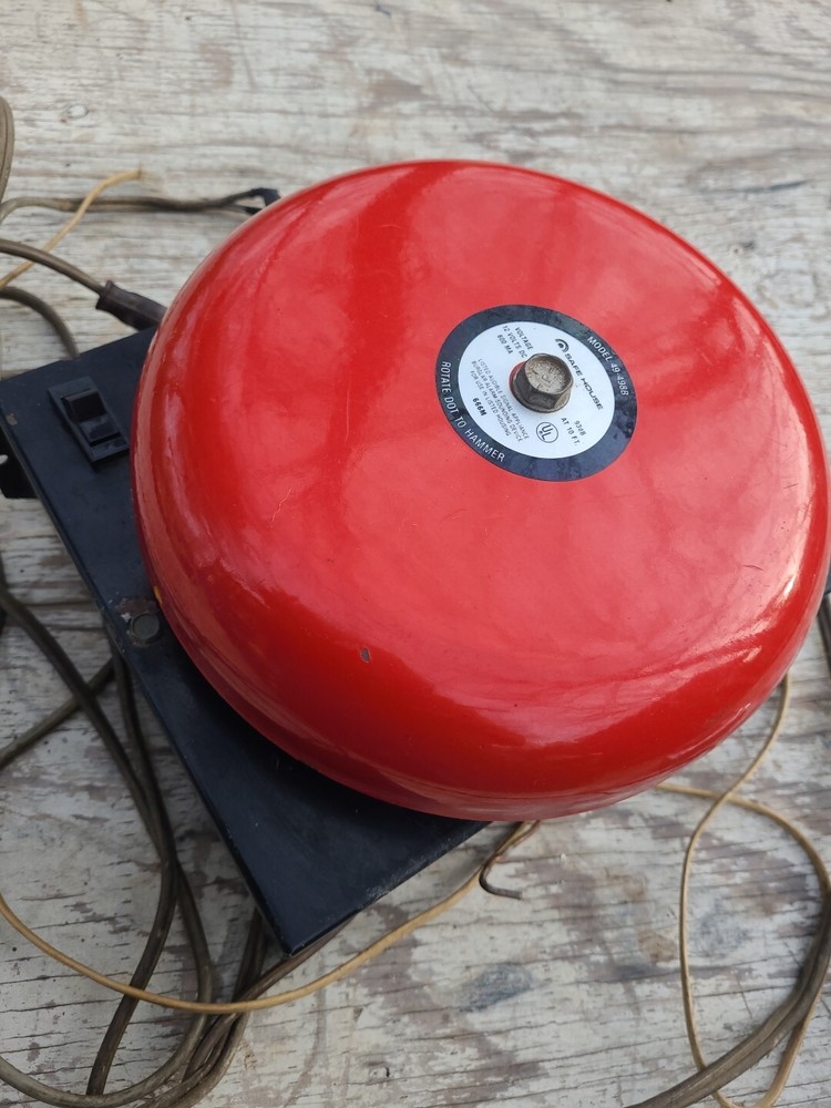 Safe house Red School Fire Type Alarm Model 49-4988 Untested As Is
