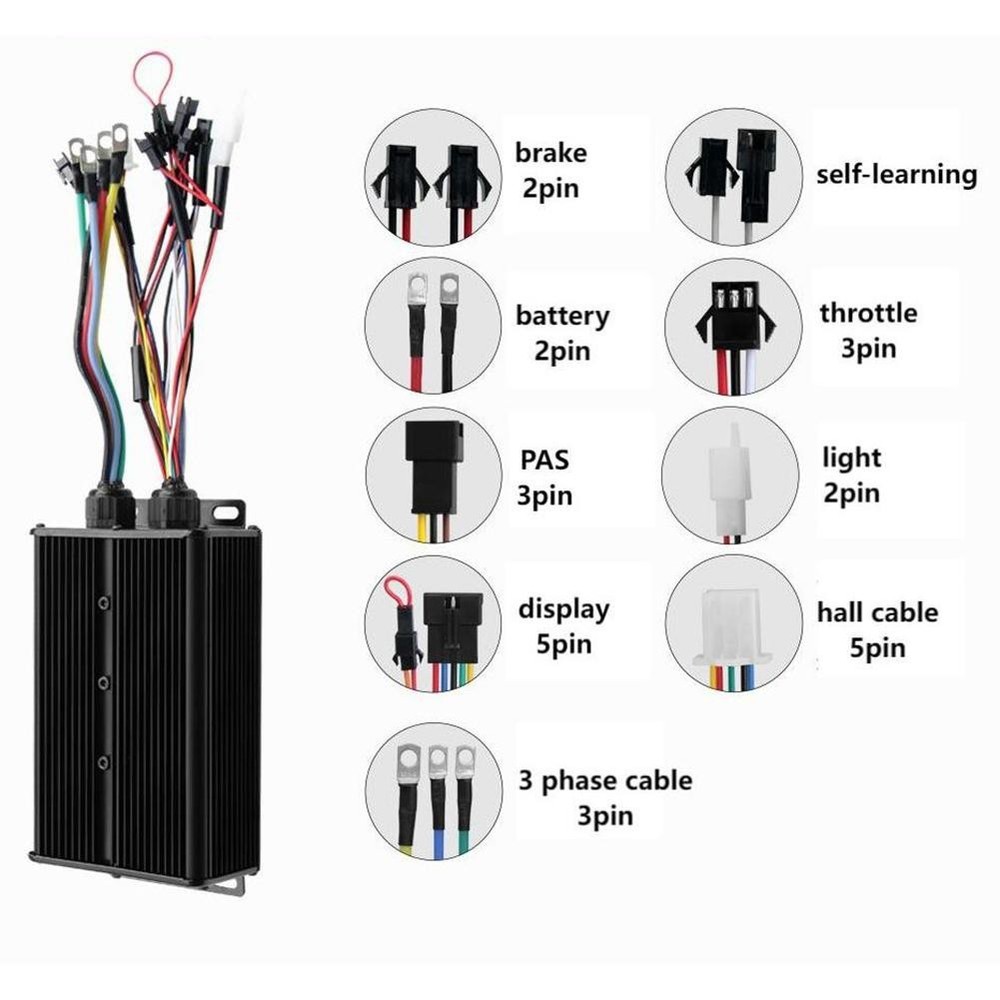 60A For Brushless Motor Controller for Ebike 48V 72V Intelligent 3 Mode System