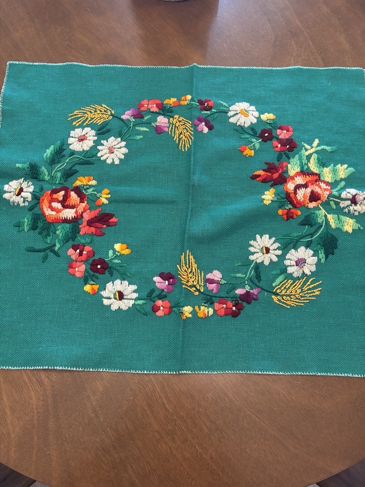 Vintage Needlepoint Table Linen Placemat
