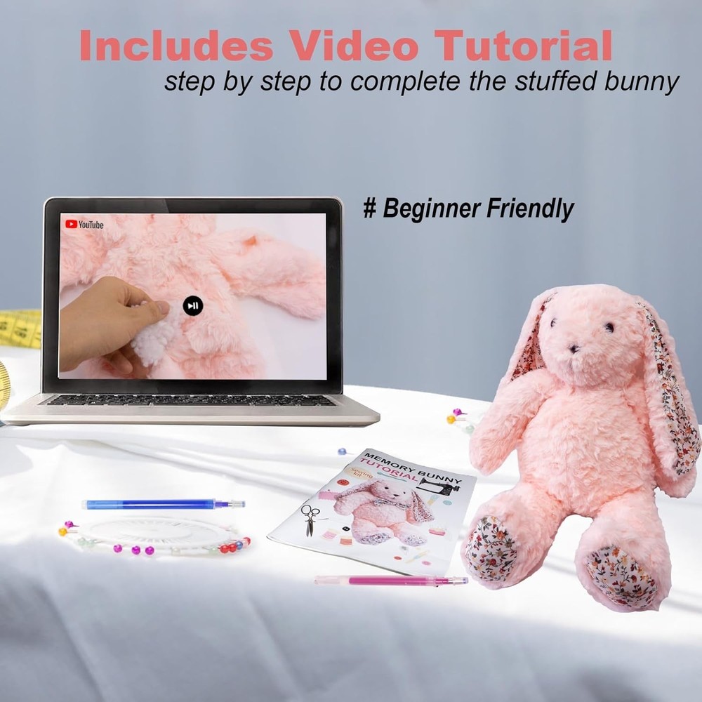 18 Inch Memory Bunny Patterns Templates for Sewing with Instruction, Beginner...