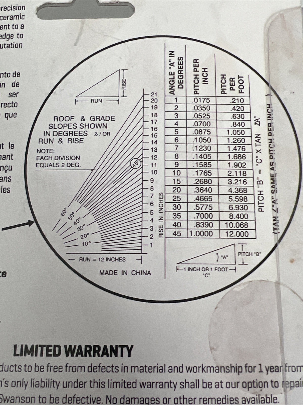 Swanson Magnetic Angle Finder AF006M New