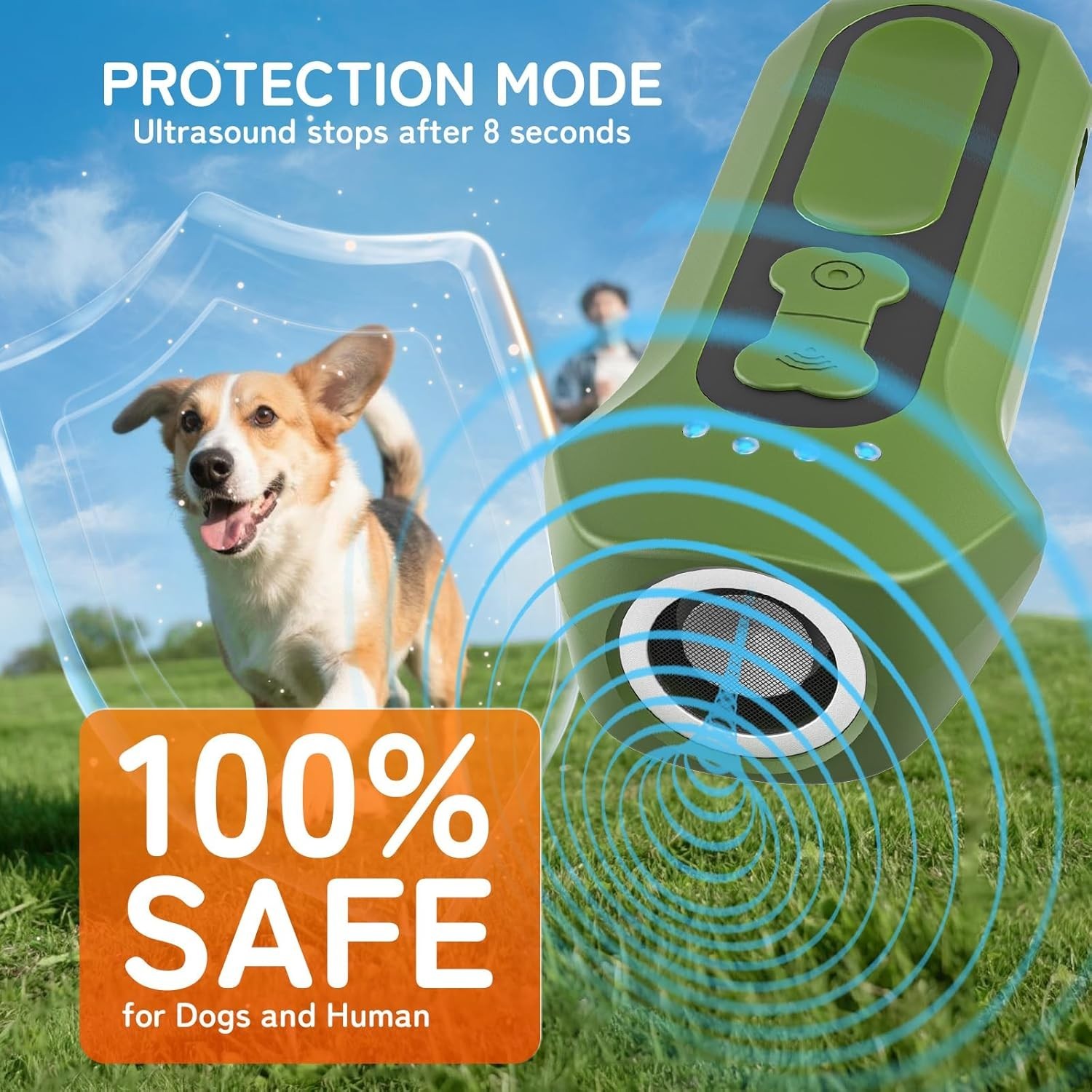 Dispositivo Ultrasonico Antiladridos Perros Portatil Entrenamiento Control 65FT