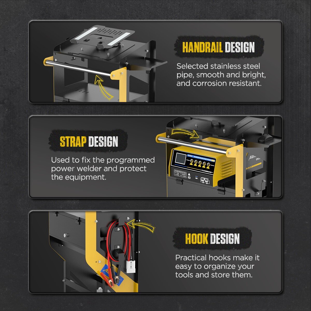 Automotive Service Tool Cart Car Repair Diagnostic Cart Safety locks Rotary lift