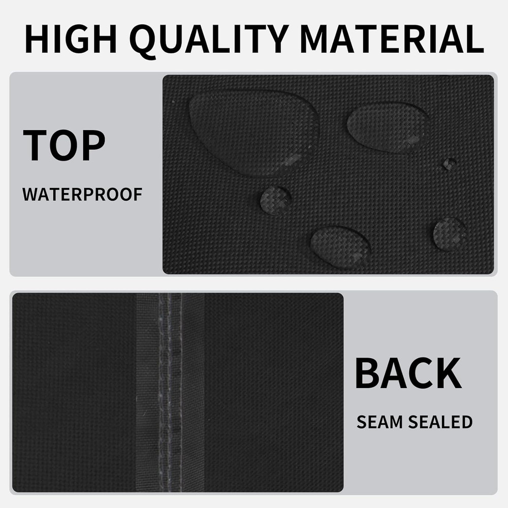 Durable Waterproof Square Fire Pit Cover 36"x36"x24" - Black