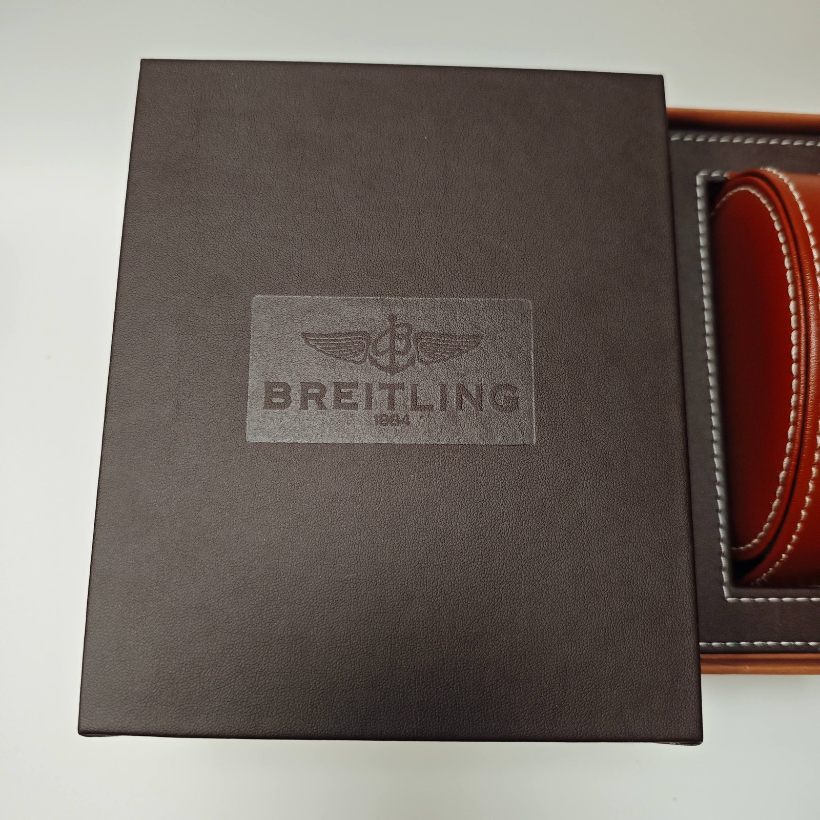 Brown Leather Watch Case - Travel Pouch for Breitling, Vintage Jewelry Storage