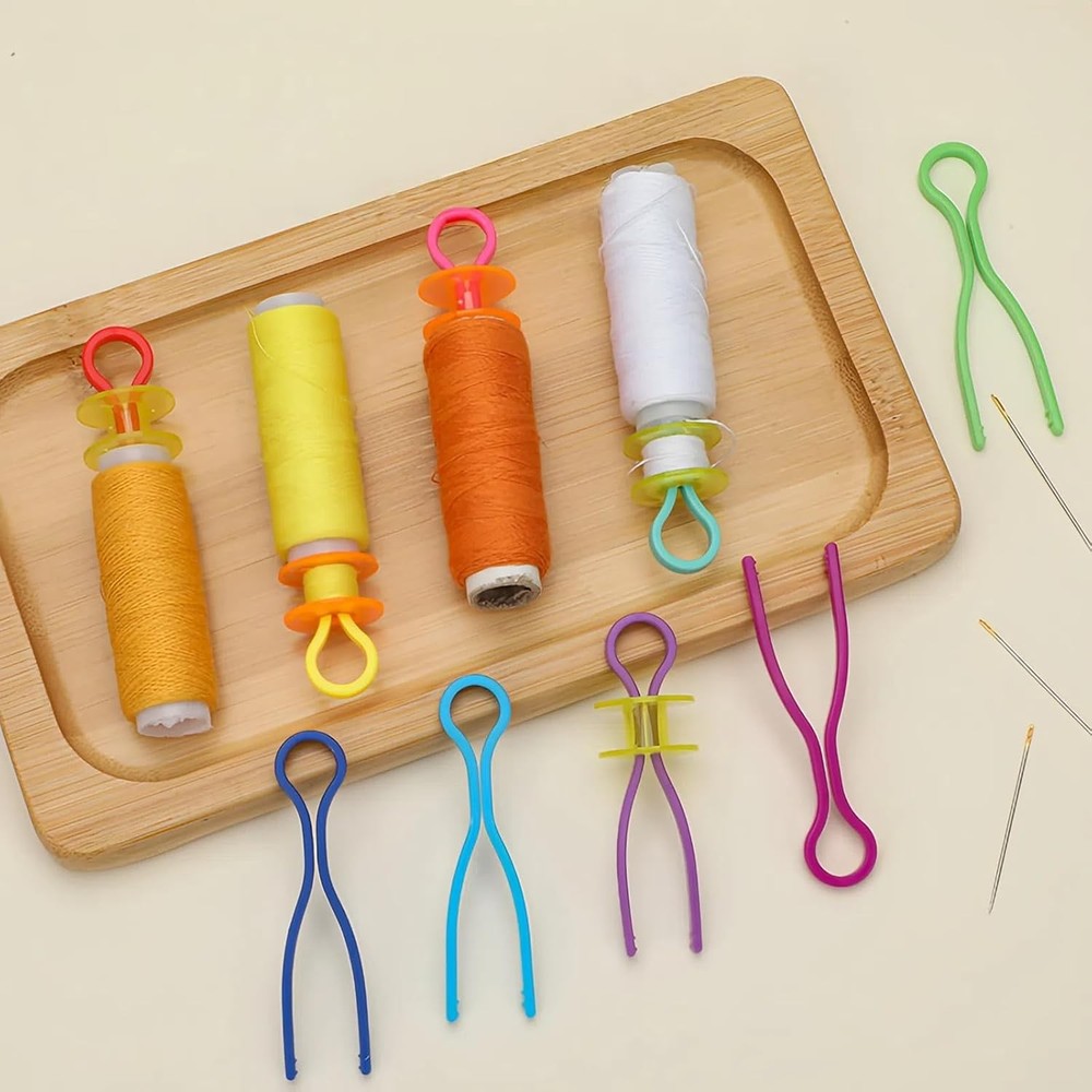 Plastic Bobbin Thread Holder Clips, 50/100 Pack, Assorted Colors, 2.64 Inch, Sew