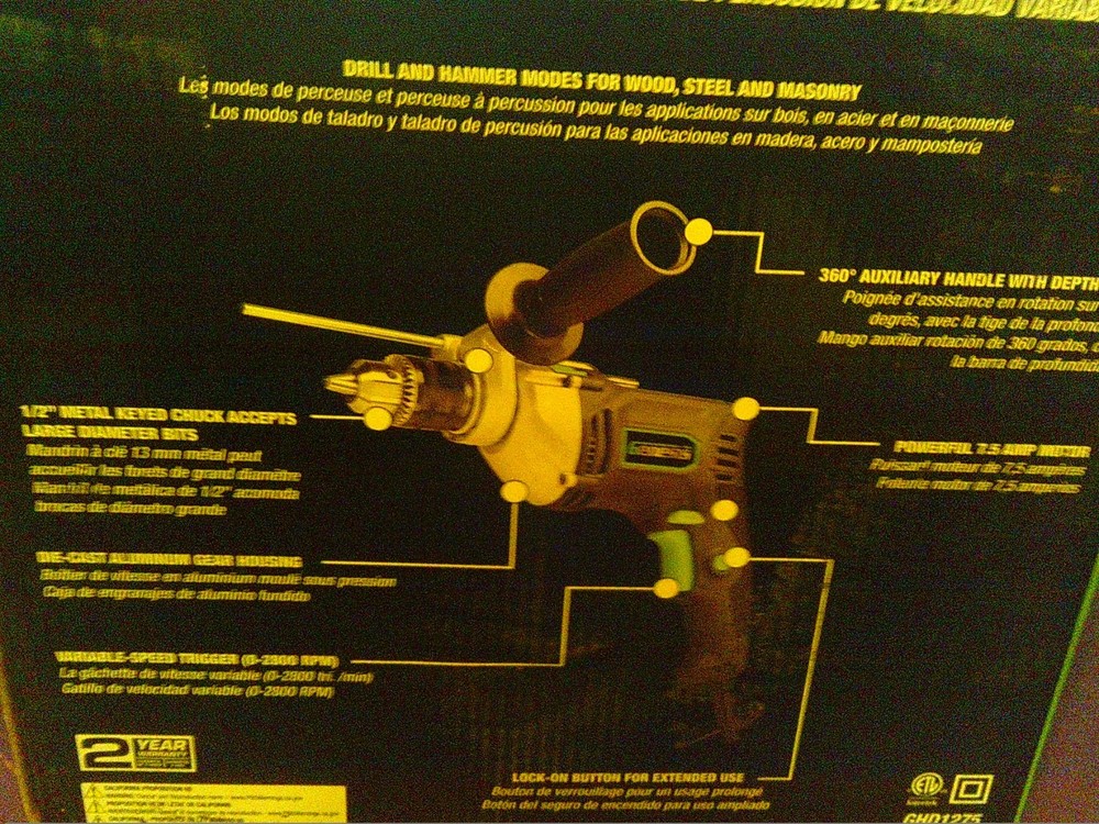 Genesis 1/2" Variable Speed Hammer Drill Model GHD1275