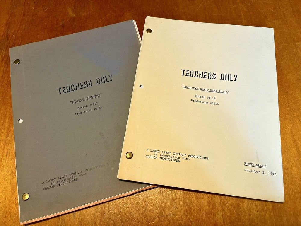 NEW LOWER PRICE 2 Original TEACHERS ONLY Scripts 1982 Sitcom  Great Condition