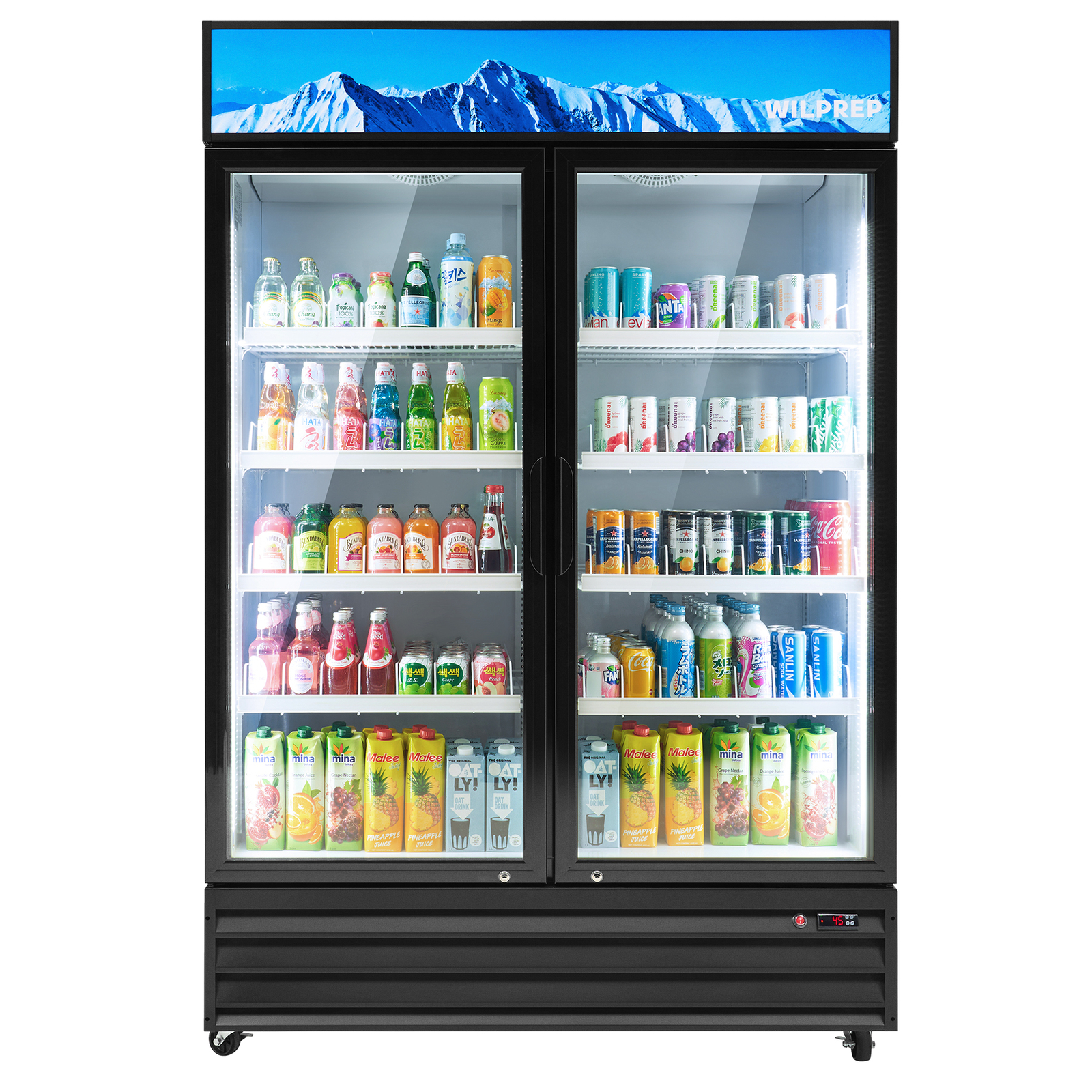 53" ETL Commercial Merchandiser 2 Glass Door Cooler Display Refrigerator 40 CF