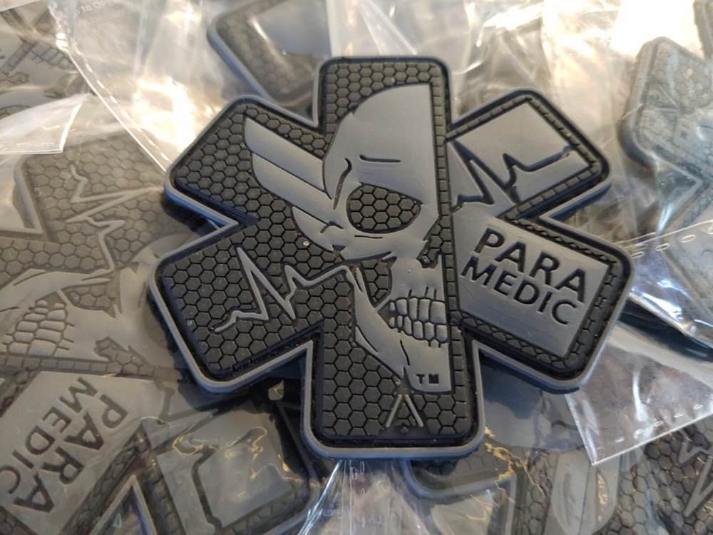 SCULL PARA MEDIC 3D PVC PATCH - BLACK/GRAY