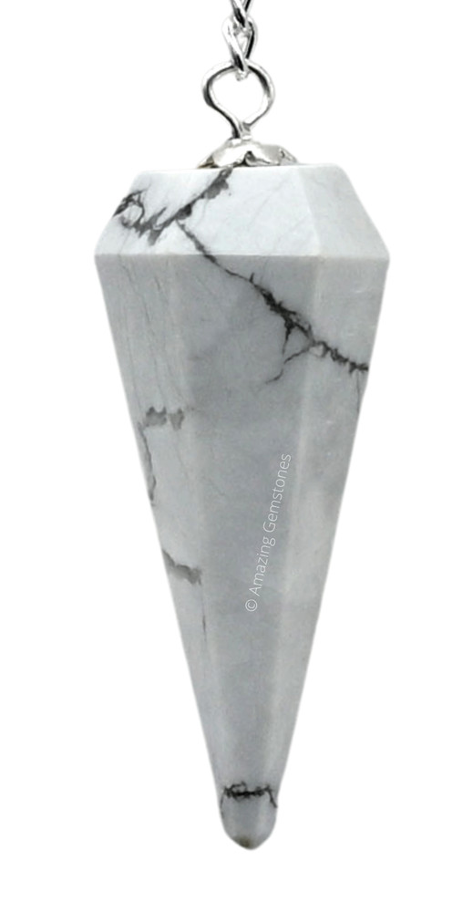 Howlite Dowsing Crystal Pendulum