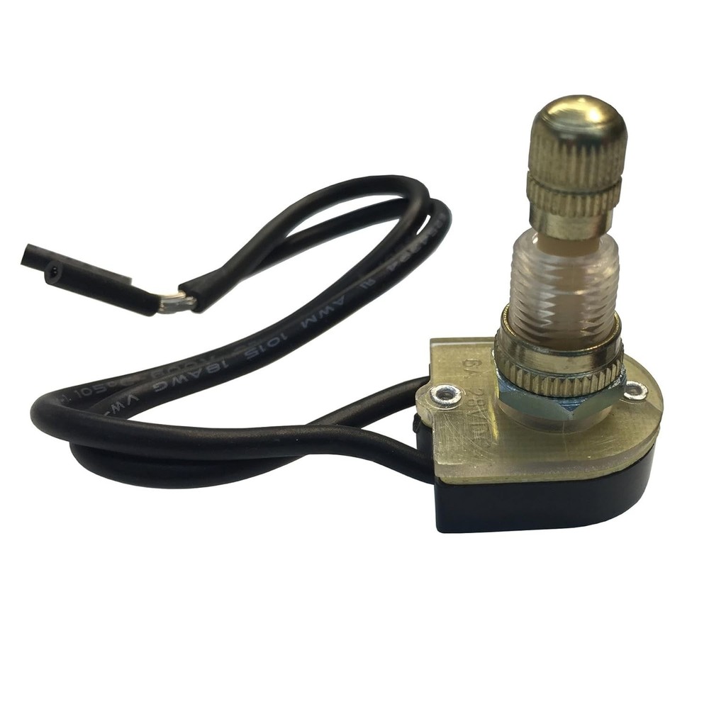 On-Off Brass Rotary Switch SPST with 6 Inch Wire Leads - Smart Control Solution