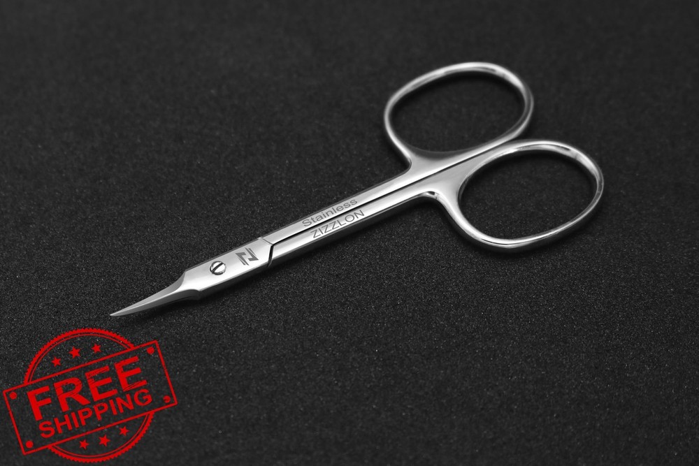 Zizzlon Cuticle Scissors Professional Fine Tip Eyebrow Beard