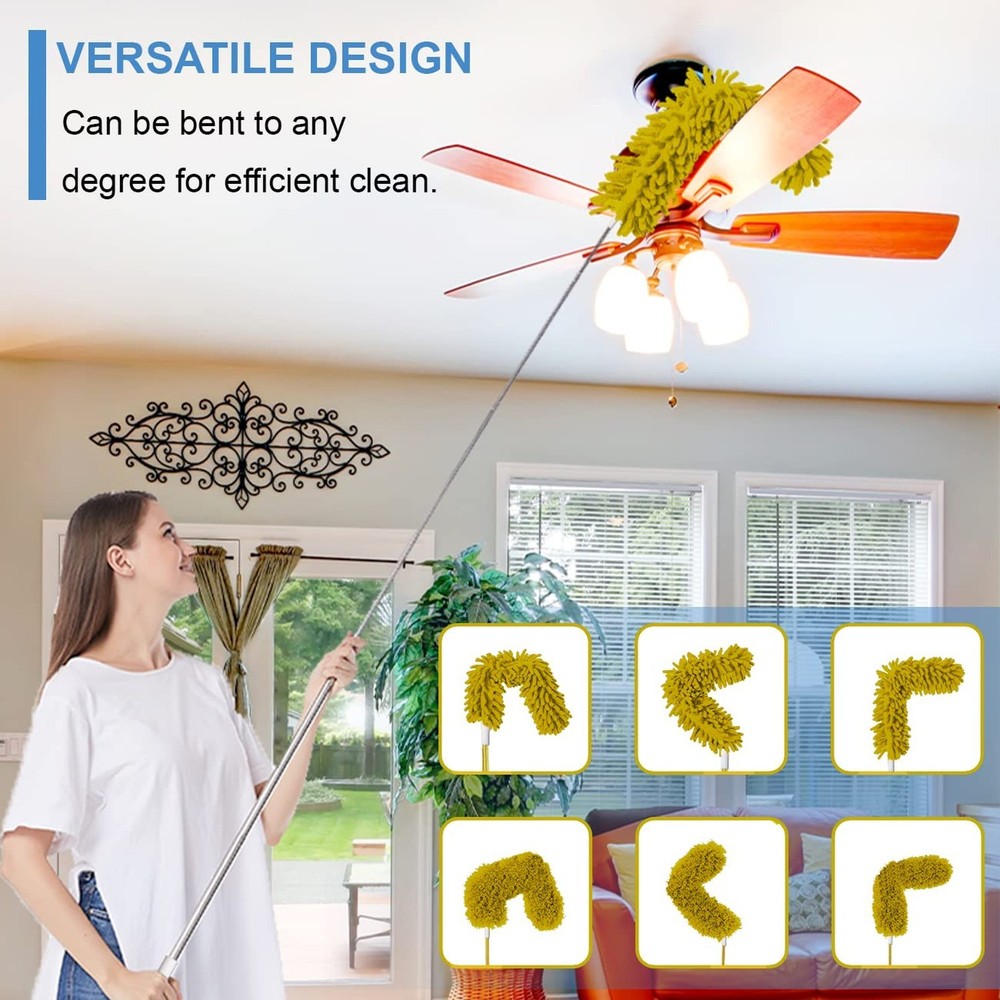 Upgraded Dusters for Cleaning (6pcs), Ceiling Fan Duster with 100" Thickened ...