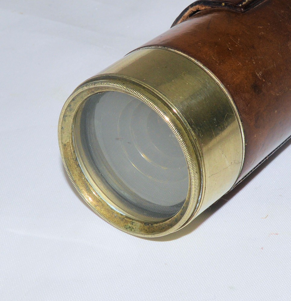 Telescope by E. & E. Emanuel with engraved nobility motif.