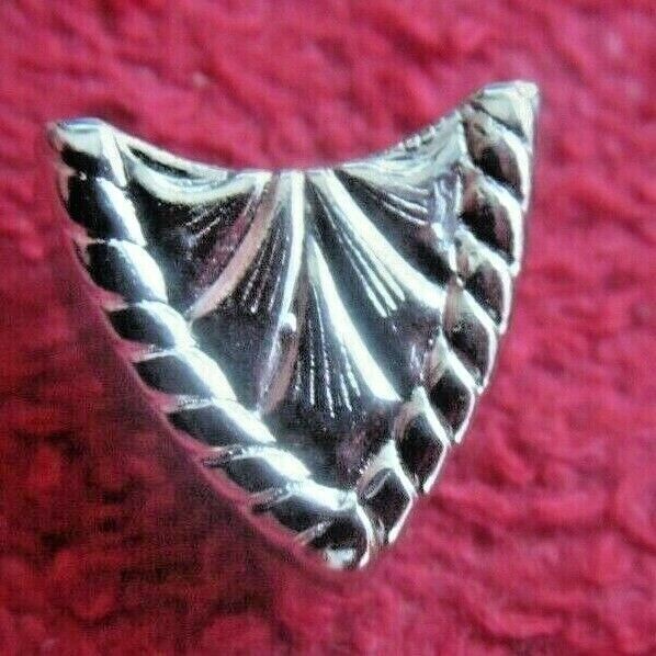 9 VINTAGE 5/8" EMBOSSED NICKEL LEATHER / CLOTH BELT / PET COLLAR TIPS, NOS, USA