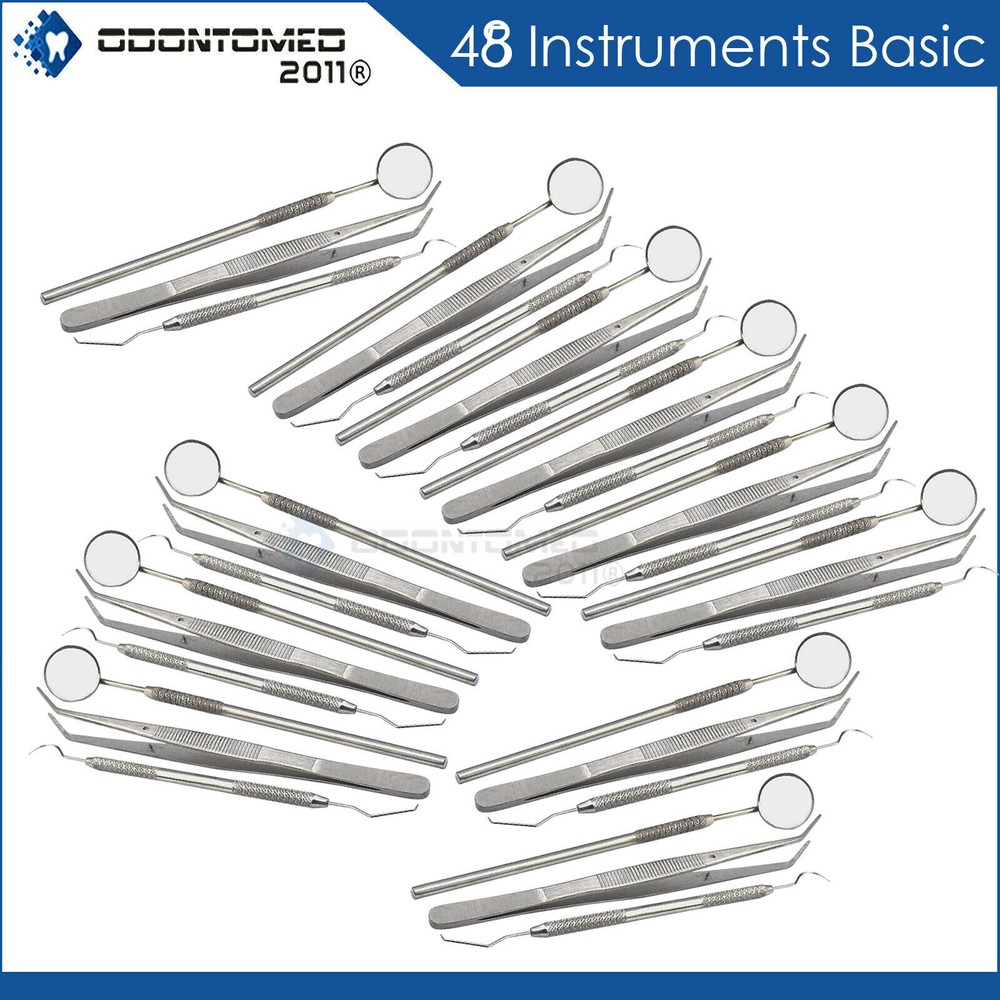 16 Kits Instruments Basic Dental Set Mirror Explorer College Plier Stainless 48x