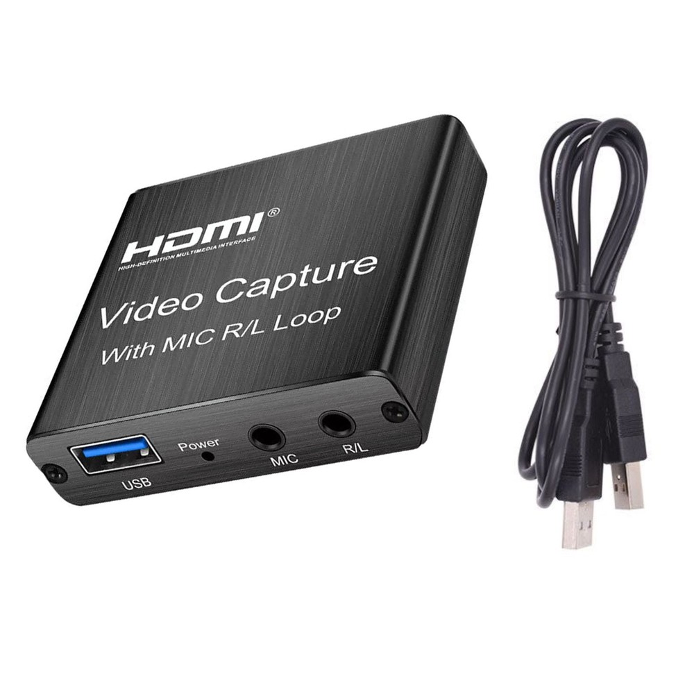 New HDMI Capture Card 4K Screen Record Game Streamer Device MIC R/L Loop