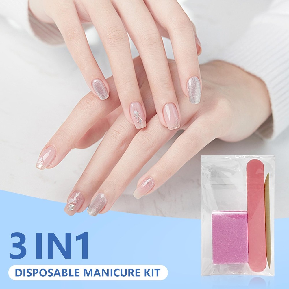 Disposable Manicure kit Individually Package, Mini Nail Buffer, Pink
