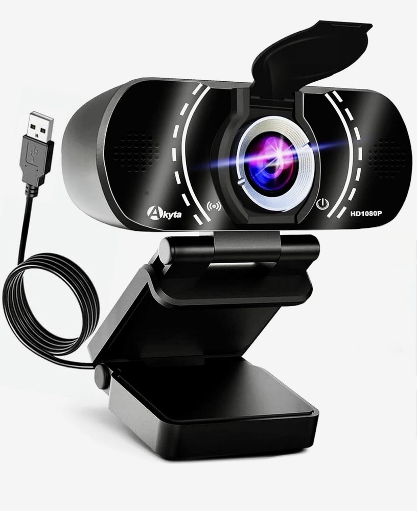Akyta Webcam with Microphone, 1080P Webcams PC HD