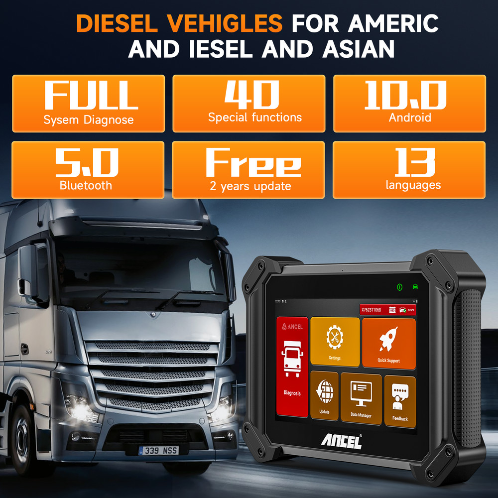 24V Heavy Duty Truck OBD2 Scanner Bluetooth Diagnostic Tool Coding Programming