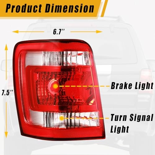 Right Passenger Side Tail Light Compatible With 2008 2009 2010 2011 2012 Ford
