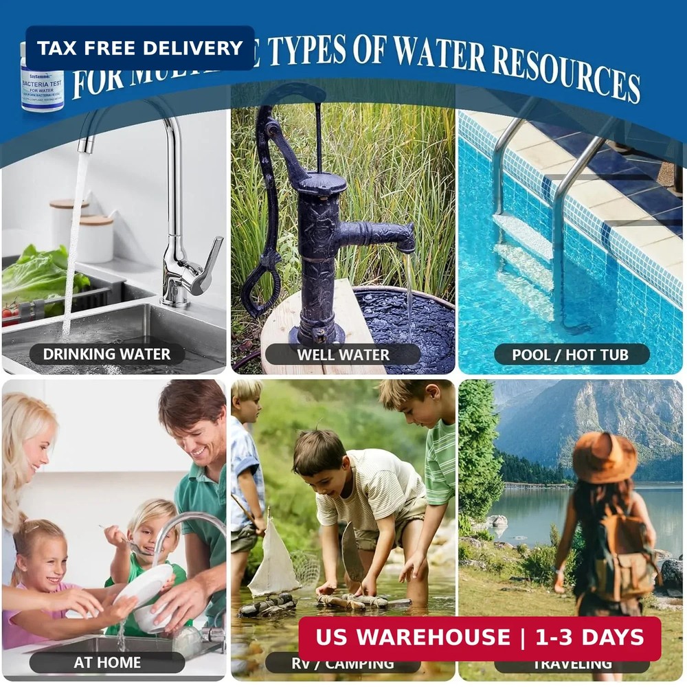 Drinking Water Bacteria Test Kit: 2 Tests Detecting Coliform E coli Bacteria - a