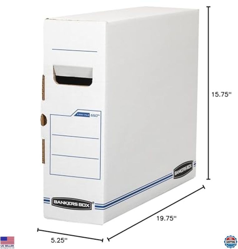 Bankers Box X-RAY 12-Pack File Storage Boxes - Basic-Duty, Secure Tab Lock,