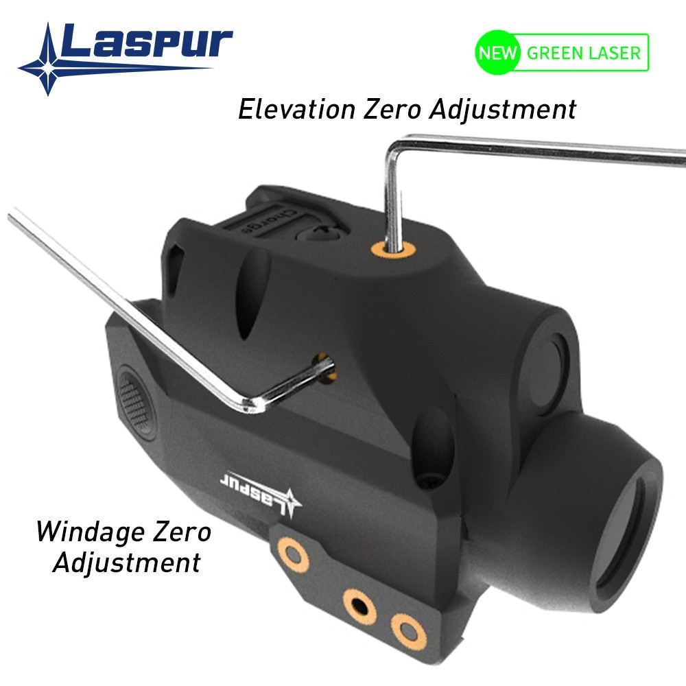 Laspur Sub Compact Green Laser Sight with Flashlight Combo Rechargeable Battery