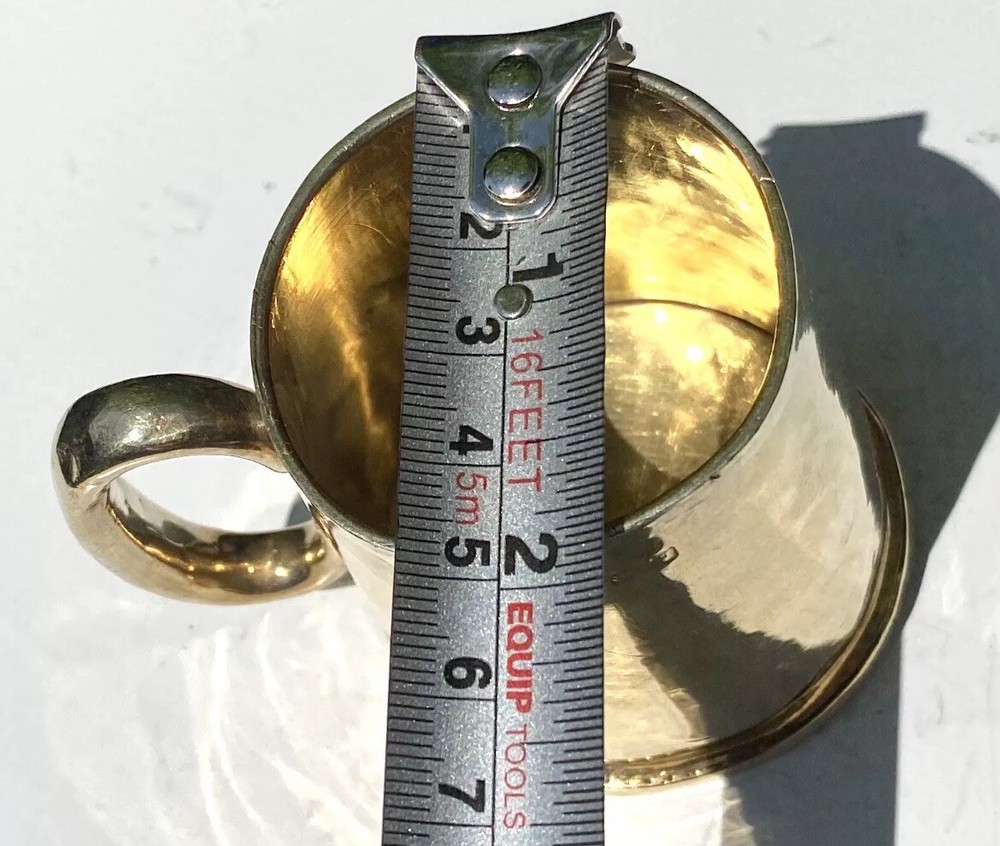 Antique Solid Sterling Silver Gilt Hallmarked Mug Cup Tankard