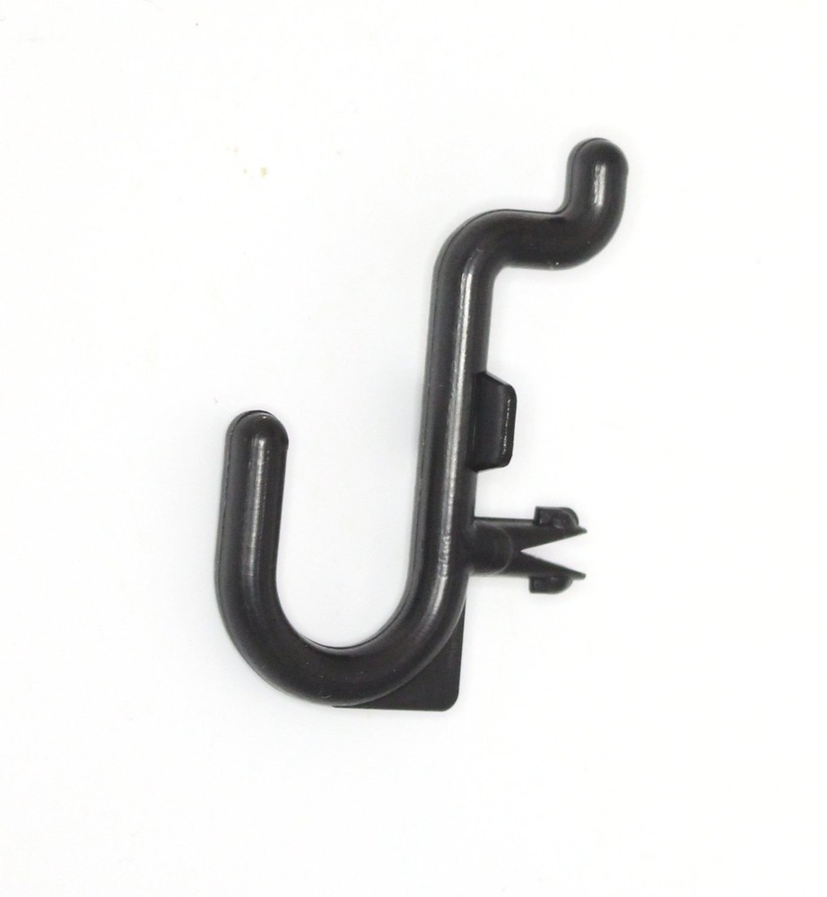 Plastic Black Peg Board Hook Kit Storage 25 Pack J Hook PEGBOARD NOT INCLUDED