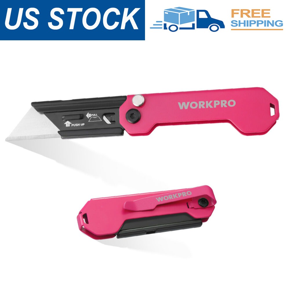 WORKPRO EDC Folding Utility Knife, Mini Box Cutter with Quick Open Axis Lock