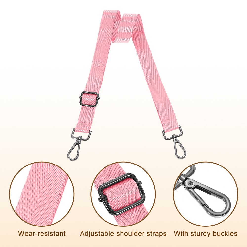 2.5cm Wide Shoulder Strap, Pink, Black Pull Core Buckle