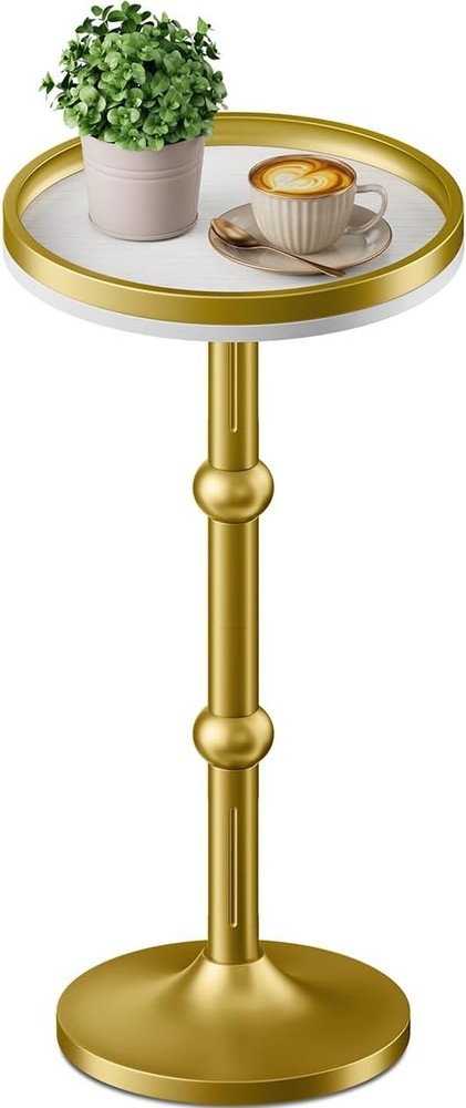 Small Round Side Table Coffee Drink Table Small Spaces Modern Night Stand W/