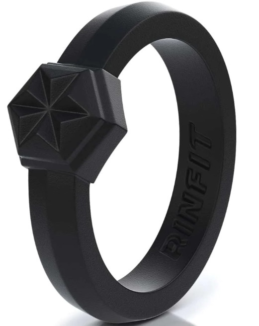 Rinfit Women's Couture Silicone Engagement Ring. Soft & Comfortable Wedding Band