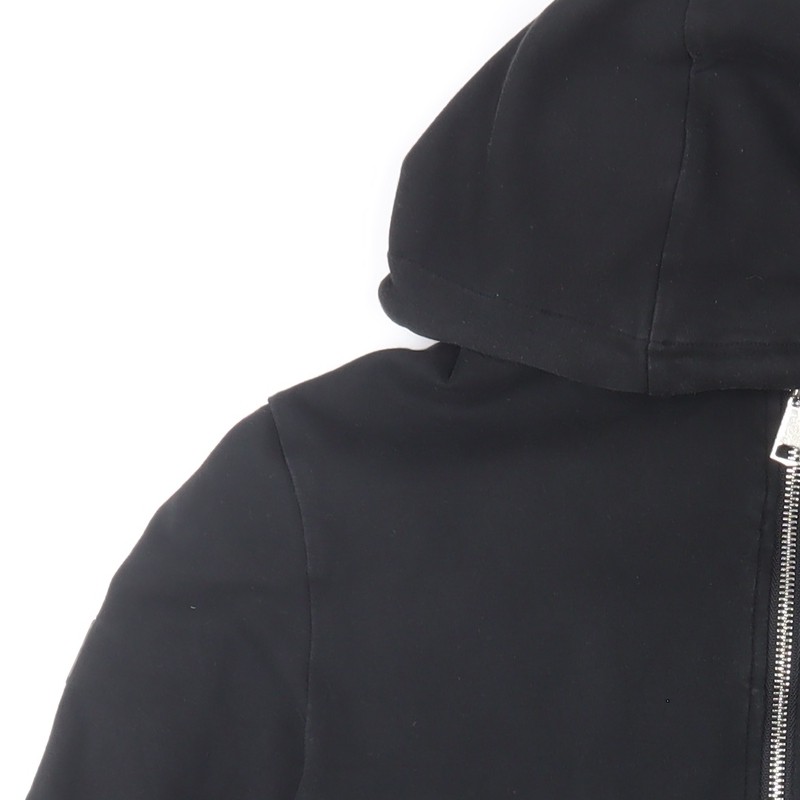 White Threads Men's Black L Basic Hooded Zip Activewear Jacket