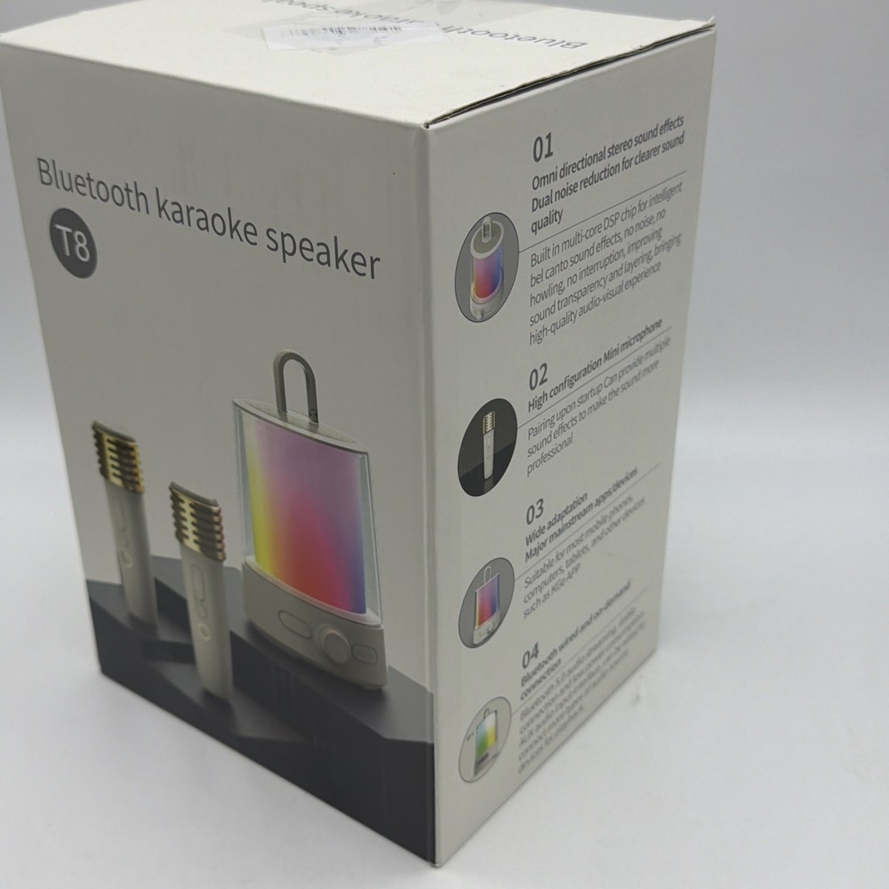 Bluetooth Karaoke Speaker T8 Dual Microphone Black